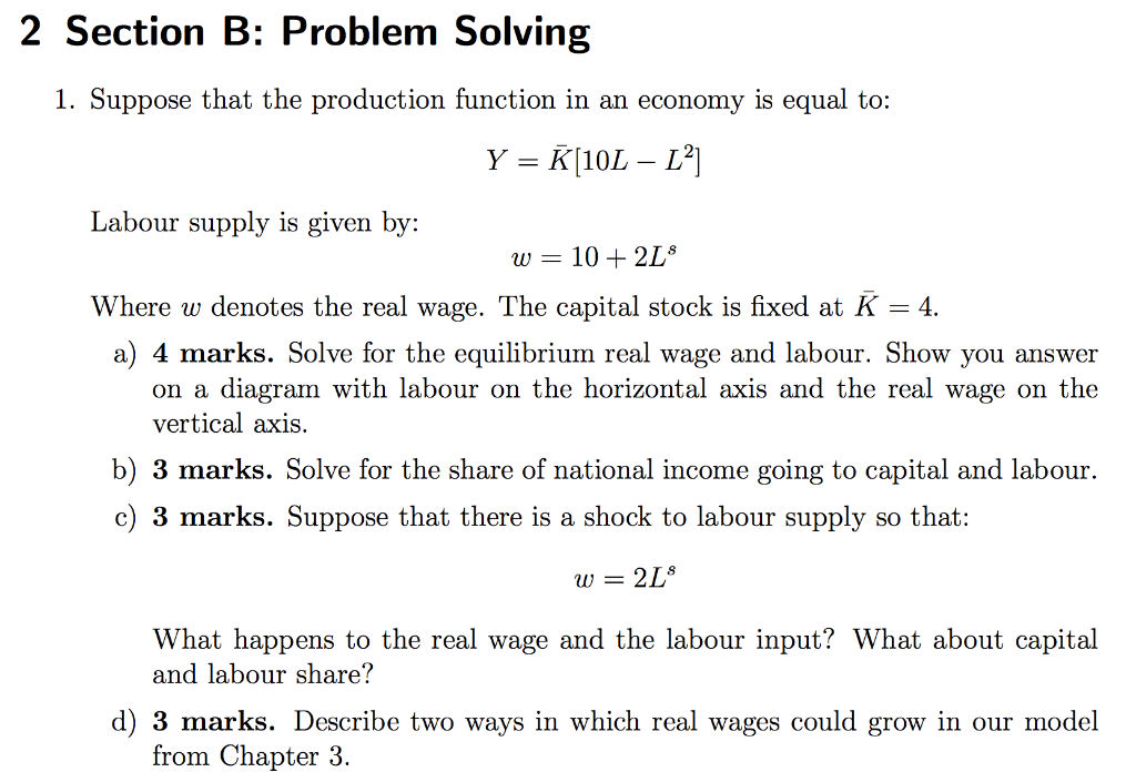 Solved 2 Section B Problem Solving 1 Suppose That The P Chegg Com