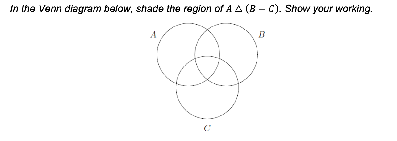 Solved In the Venn diagram below, shade the region of | Chegg.com