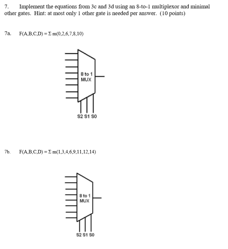 7. Implement the equations from 3c and 3d using an | Chegg.com