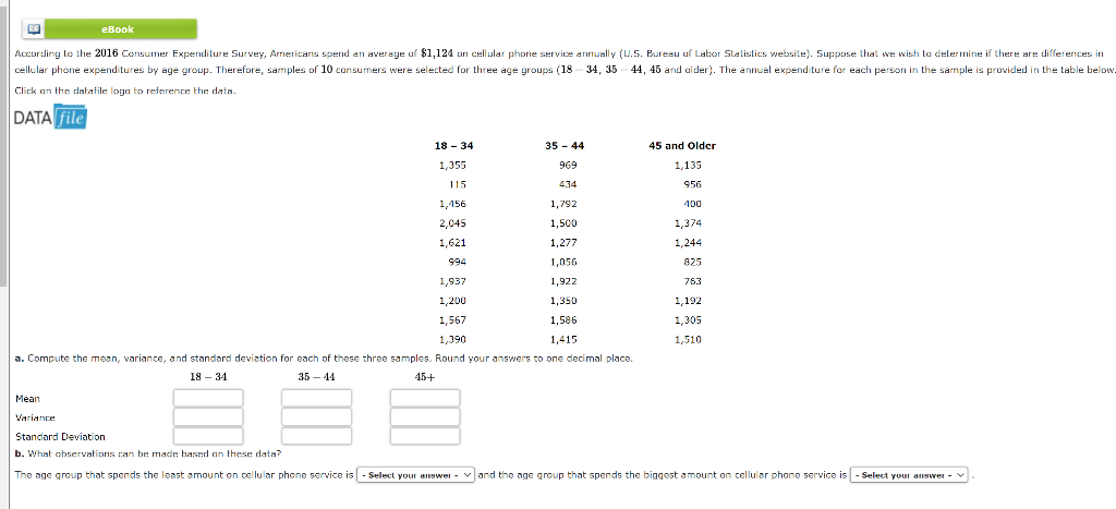 Solved EBook According To The 2016 Consumer Expenditure | Chegg.com