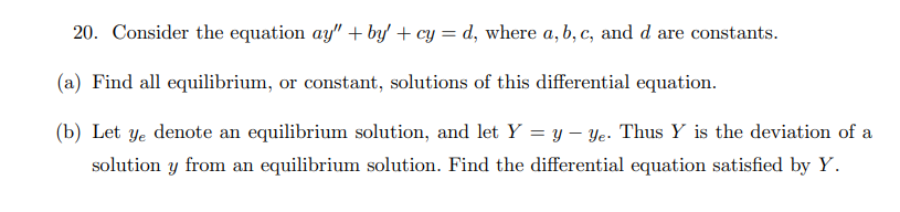 Solved what is mean of equilibrium. or constant solution? | Chegg.com