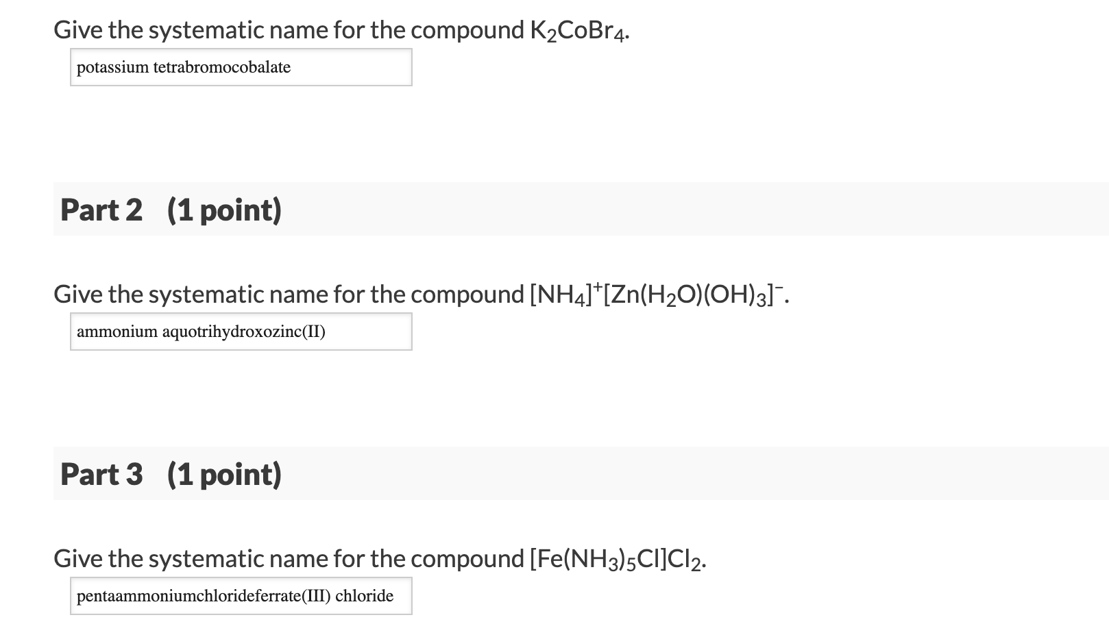 Give The Systematic Name For The Pound K2cobr4 Chegg 