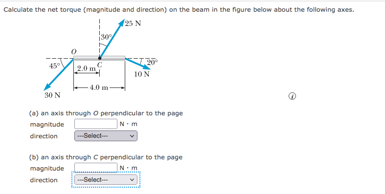 Solved Calculate the net torque (magnitude and direction) on | Chegg.com