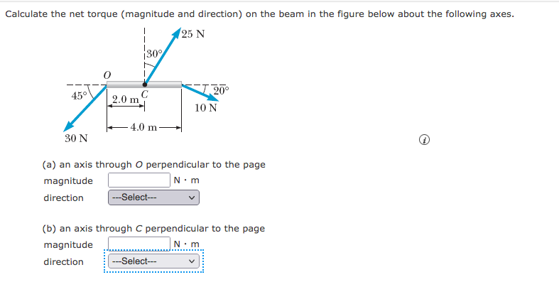 Solved Calculate The Net Torque (magnitude And Direction) On | Chegg.com