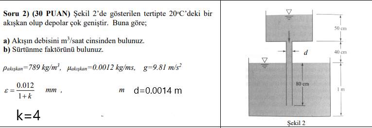 Solved It is a fluid at 20 ° C in the arrangement shown in | Chegg.com