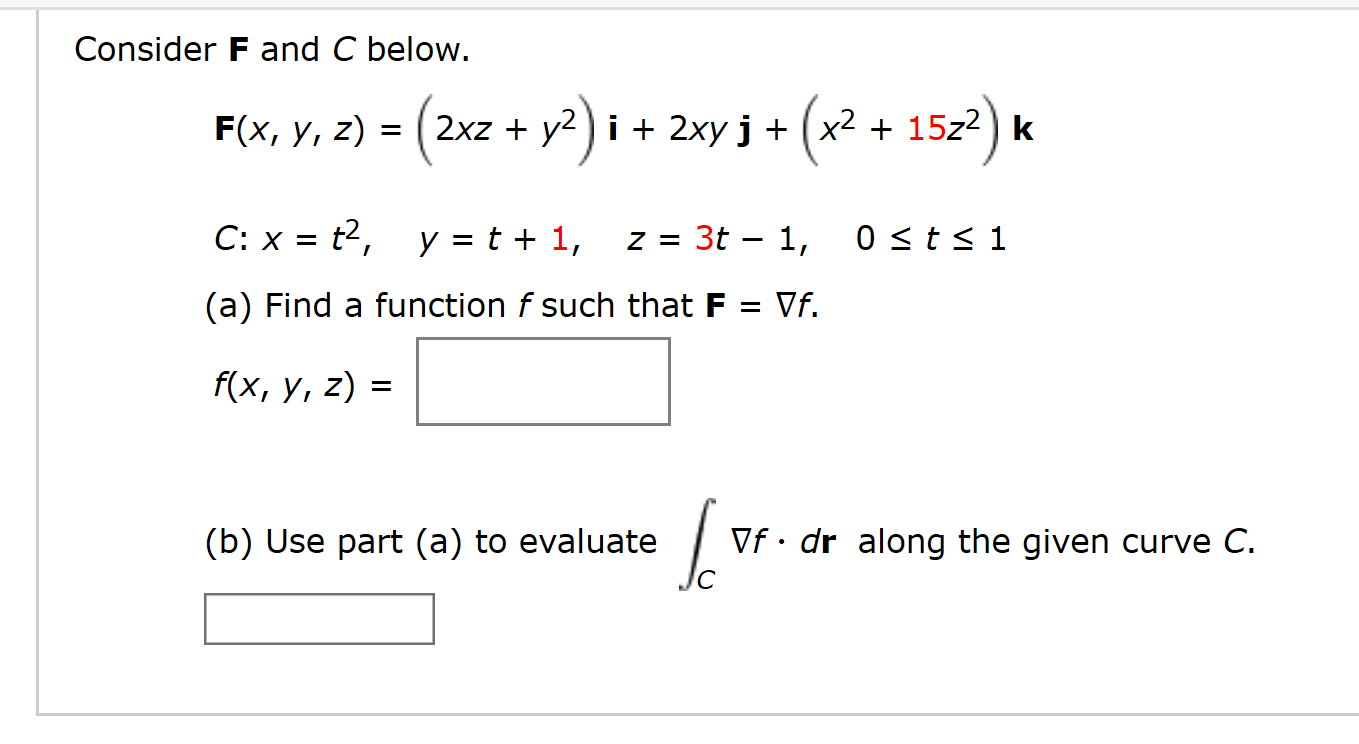 Solved Consider F And C Below F X Y Z 2x2 Y2 I Chegg Com