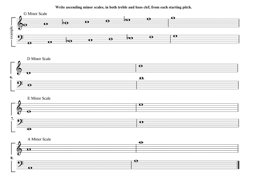 Major Scales, Bass Clef, Printable Music Scales, Music Staff Paper