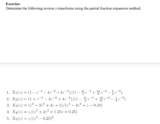 Solved Exercise: Determine The Following Inverse | Chegg.com