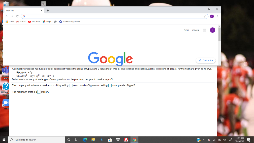 Solved New Tab G Apps M Gmail Youtube Maps Q Combo Organi Chegg Com