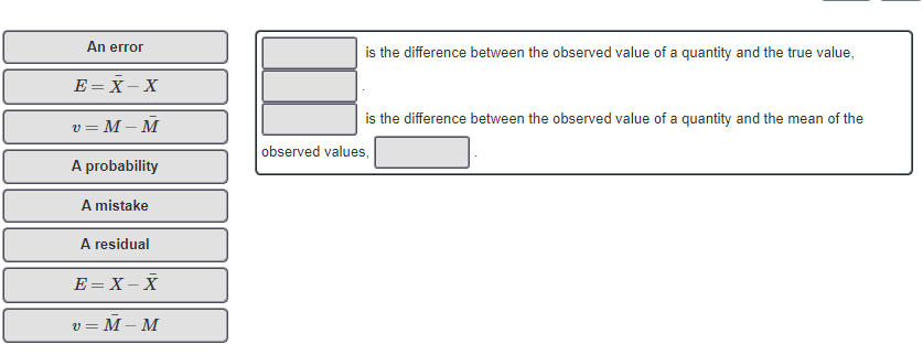 Solved An error is the difference between the observed value | Chegg.com