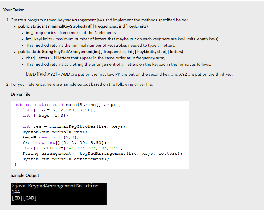 Solved PLEASE CODE IN JAVA AND INCLUDE NOTES ABOUT | Chegg.com