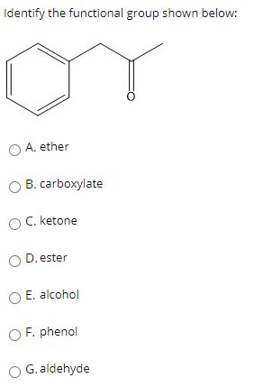 Solved Identify the functional group shown below: A. ether | Chegg.com