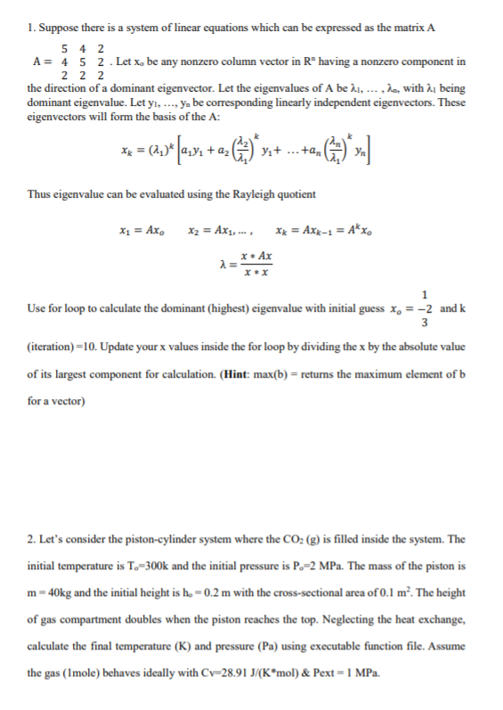 Solved using matlab please. Im trying to look at different | Chegg.com