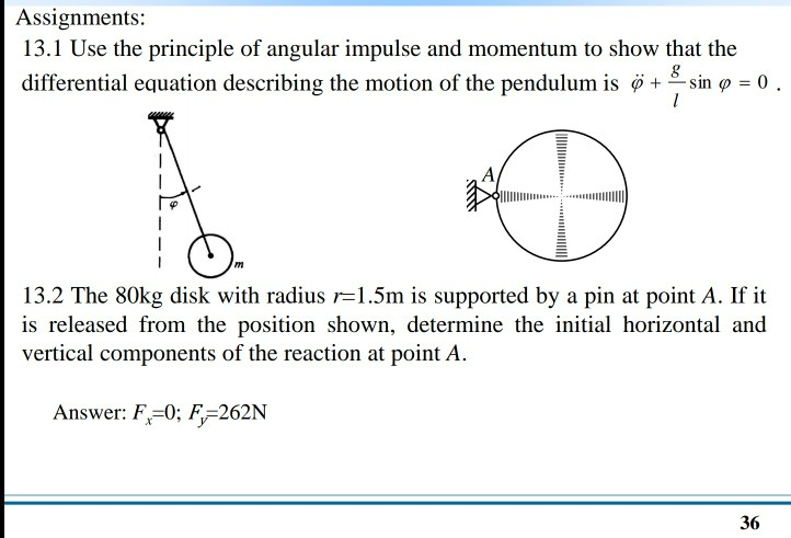 Solved Assignments 13.1 Use The Principle Of Angular Impulse | Chegg.com