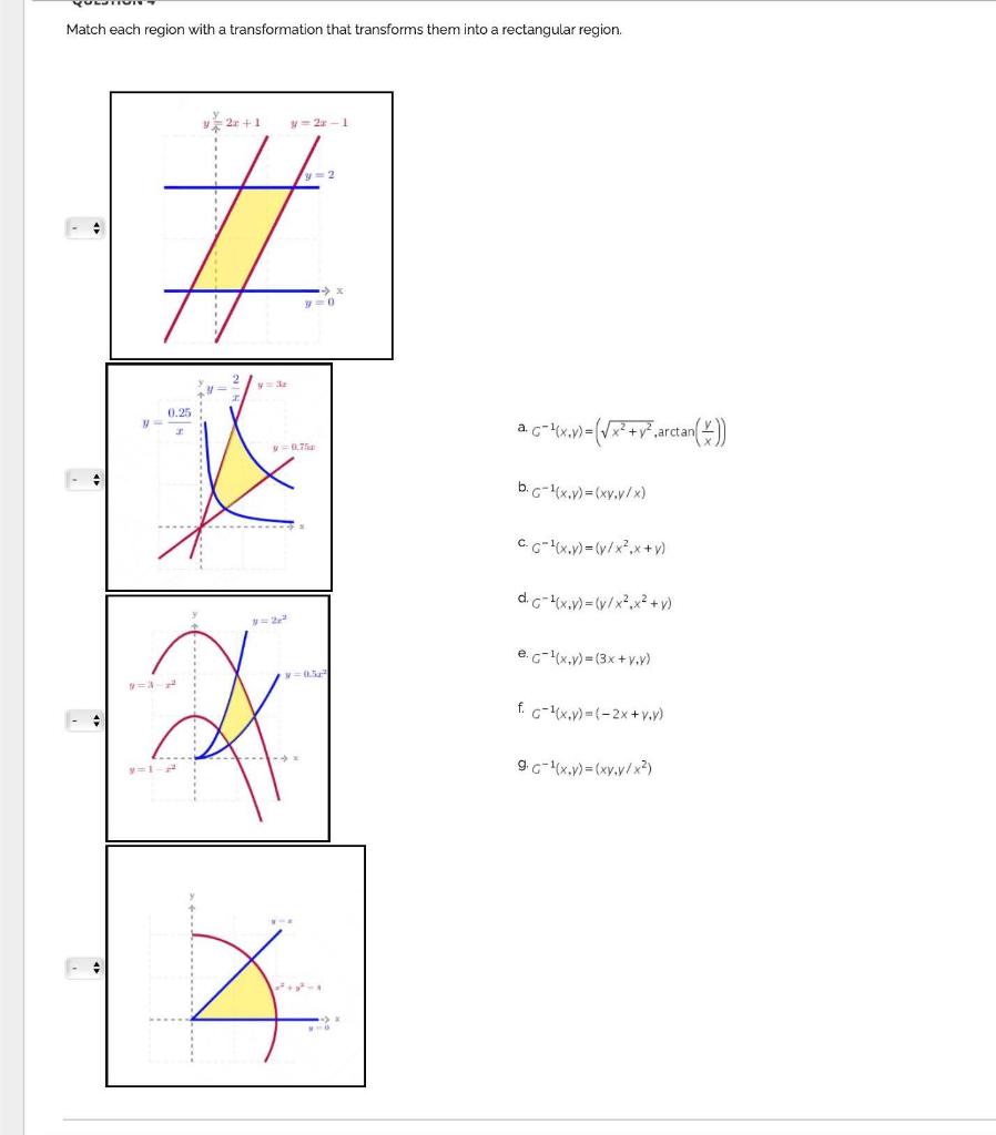 Match Each Region With A Transformation That Trans Chegg Com