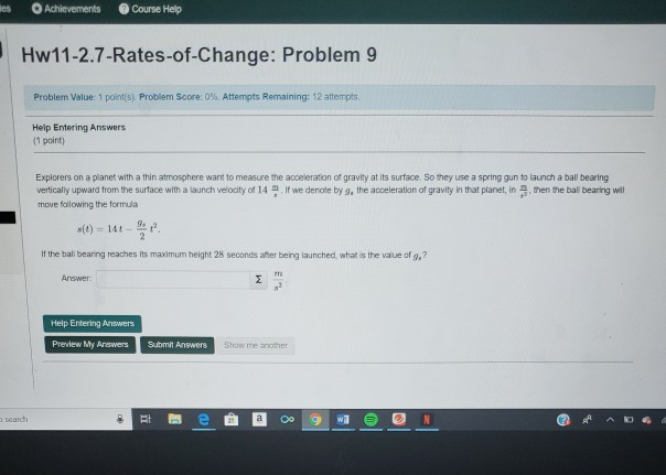 Solved O Achievements es Course Help | Chegg.com