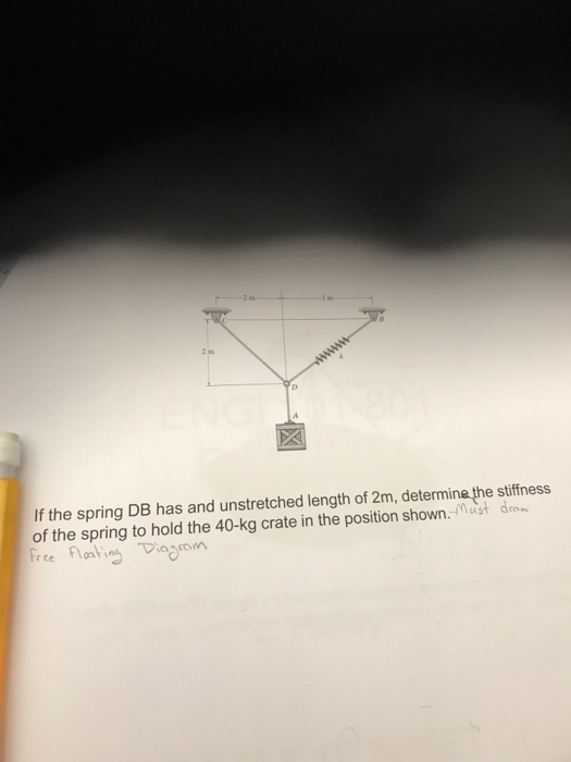 Solved If The Spring DB Has And Unstretched Length Of 2m, | Chegg.com