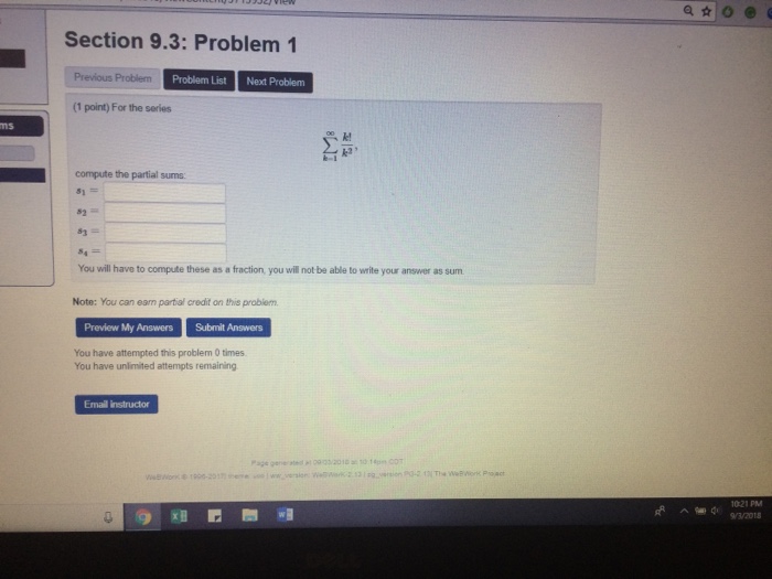 Solved Section 9.3: Problem 1 Previous Problem Problem List | Chegg.com