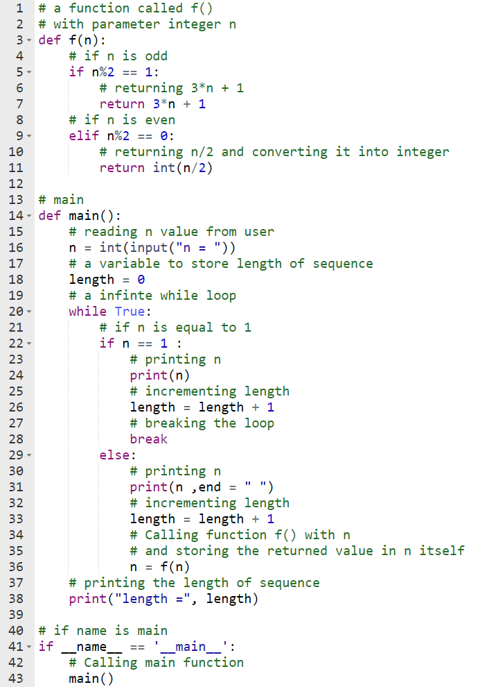 Solved Write a function f(n) that takes a positive integer n | Chegg.com