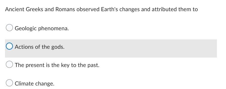 Solved Ancient Greeks and Romans observed Earth's changes | Chegg.com