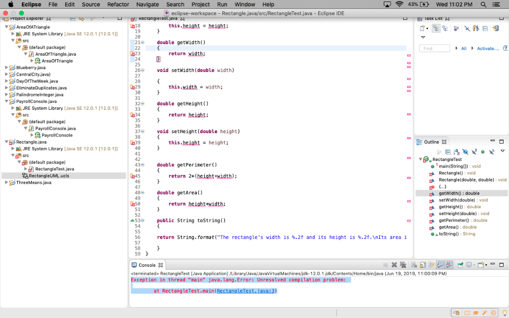 Solved Design a class named Rectangle (Rectangle.java) to | Chegg.com