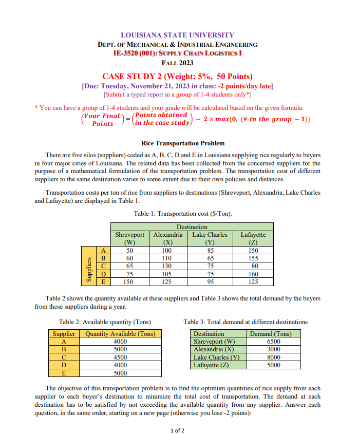 LOUISIANA STATE UNIVERSITY DEPT OF MECHANICAL Chegg Com   PhpmW6qN0