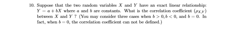 Solved 10. Suppose that the two random variables X and Y | Chegg.com