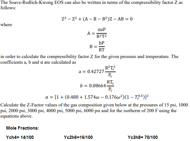 000559 Calculation of Compressibility Factor from Redlich-Kwong Equation