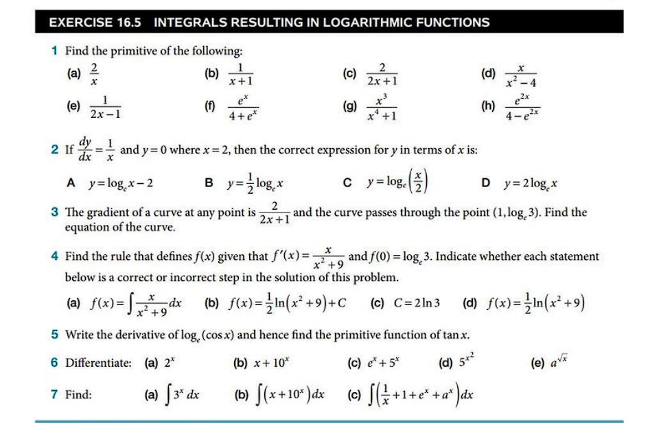 Gujrati] Integrate the function is Exercise. (e^(5 log)-e^(4logx))/