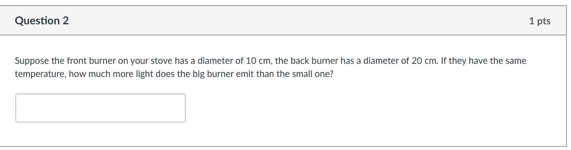Solved Suppose the front burner on your stove has a diameter | Chegg.com