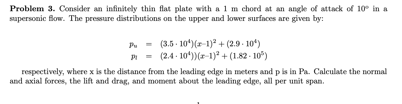 Solved Problem 3. Consider an infinitely thin flat plate | Chegg.com