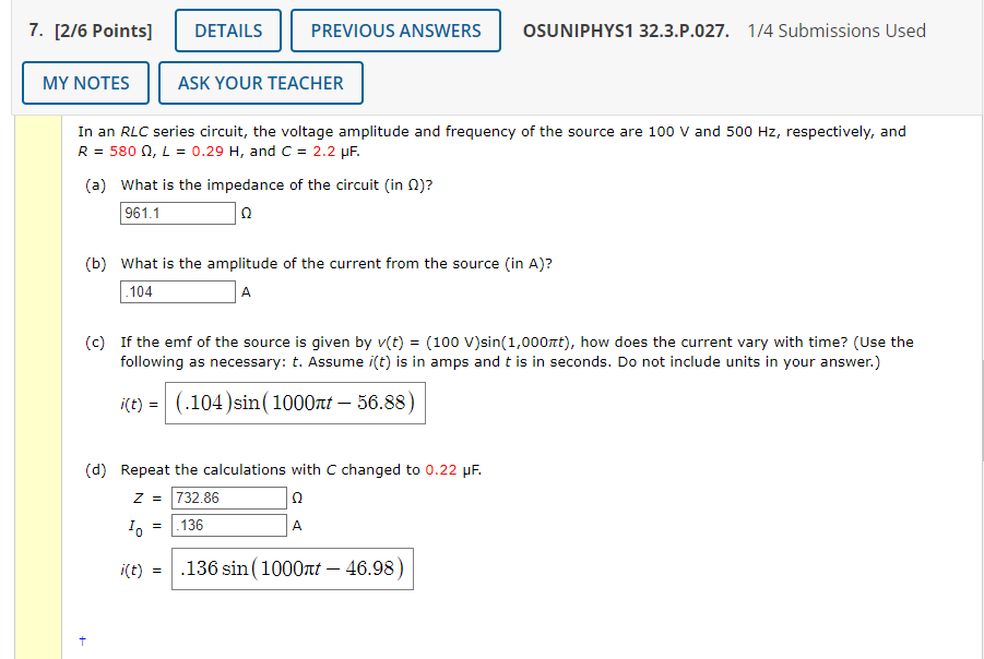 Solved parts a and b are correct please do c and d | Chegg.com
