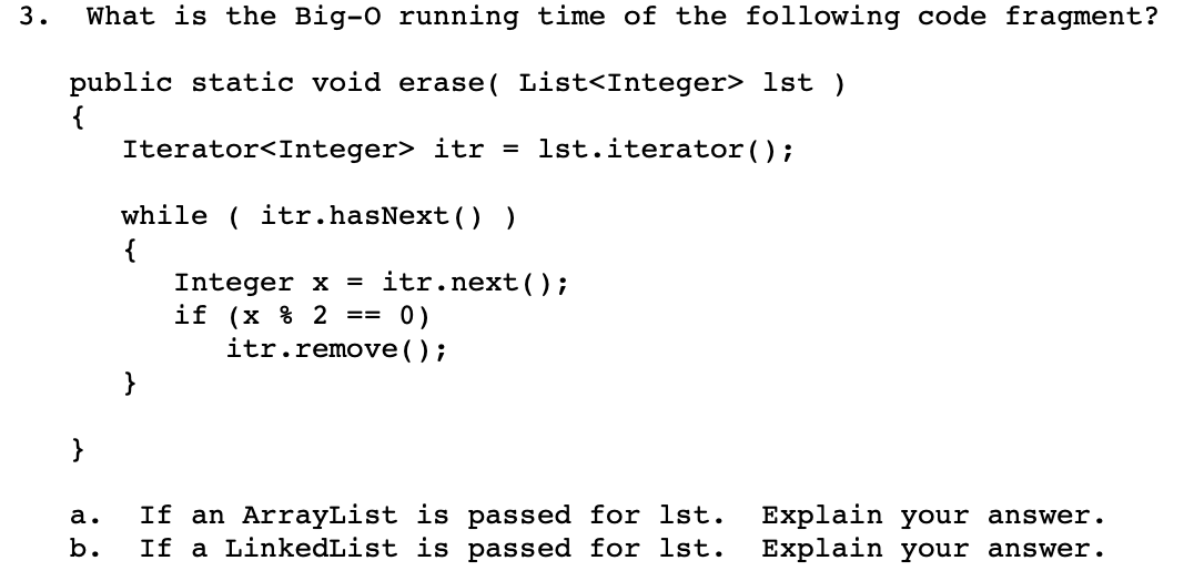 Solved 2. What is the Bigo running time of the following
