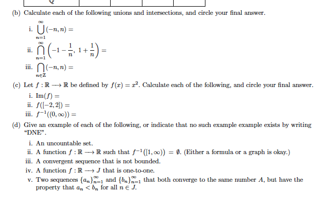 Solved B Calculate Each Of The Following Unions And Int Chegg Com