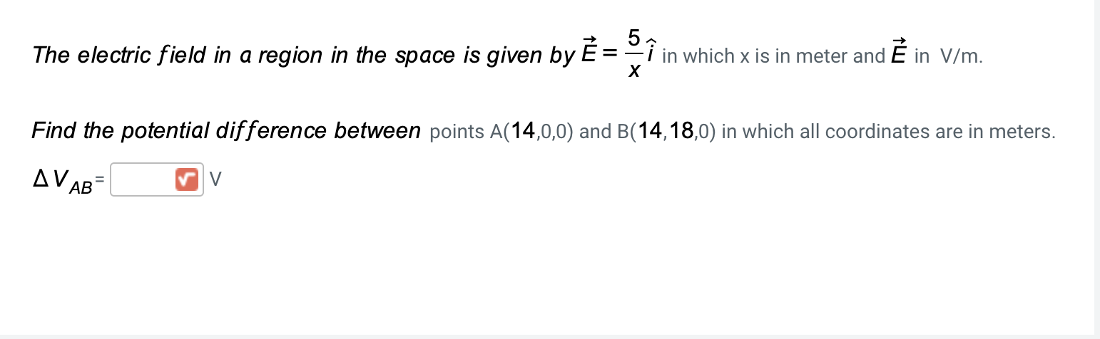Solved The electric field in a region in the space is given | Chegg.com