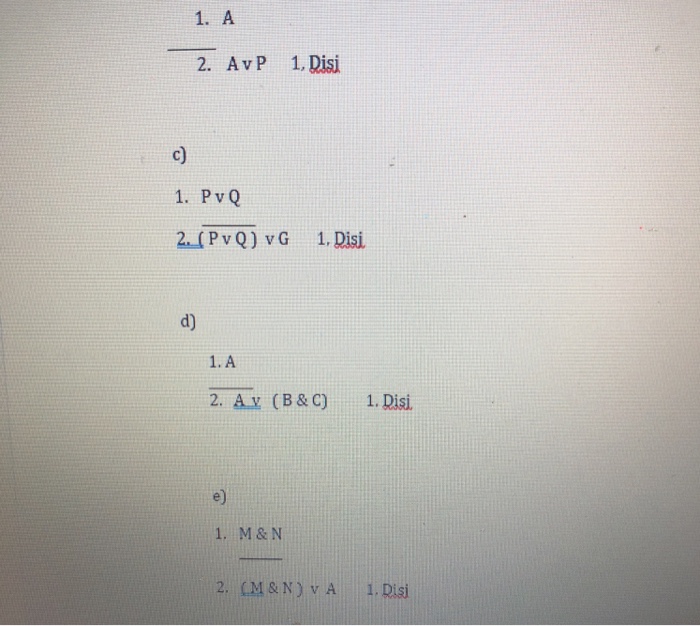 Solved Create three examples of disjunctions like shown | Chegg.com