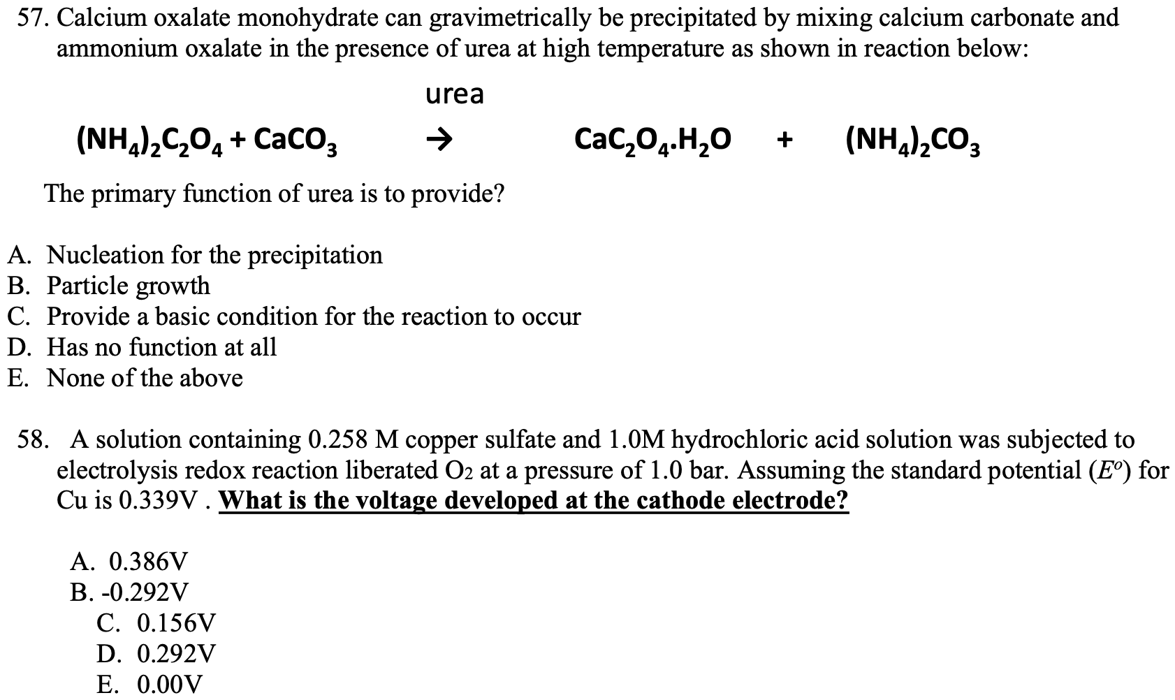 Solved 57 Calcium Oxalate Monohydrate Can Gravimetrically 7868