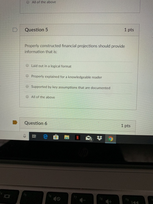 Solved O All of the above D Question 5 1 pts Properly | Chegg.com