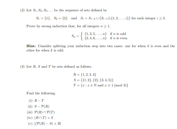 Solved (2) Let S1, S2, S3,... be the sequence of sets | Chegg.com