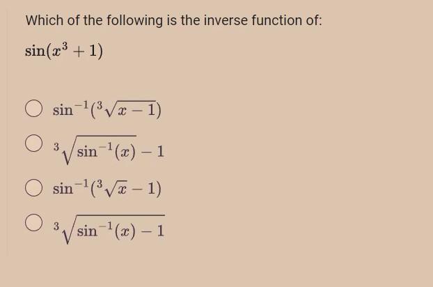 inverse function of sin(x 3 1)