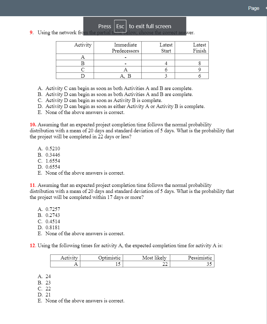 solved-10-assuming-that-an-expected-project-completion-time-chegg