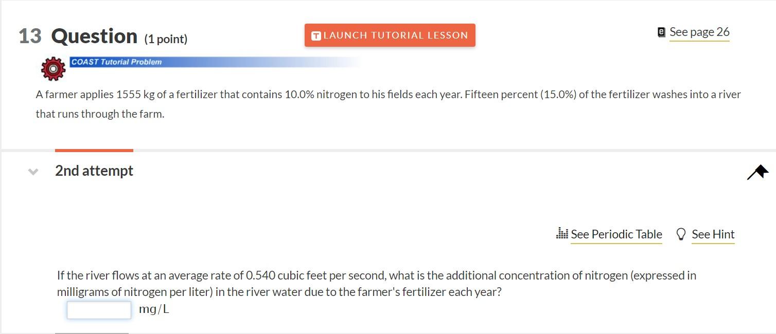 Solved A farmer applies 1555 kg of a fertilizer that