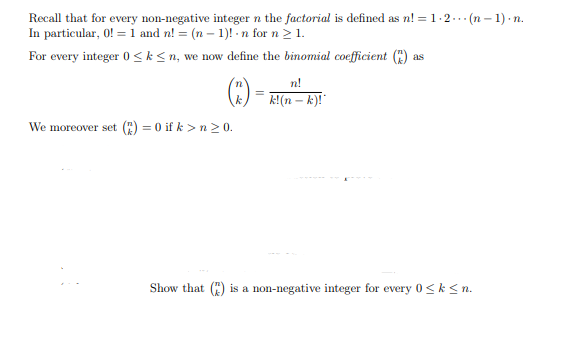 Solved Recall that for every non-negative integer n the | Chegg.com