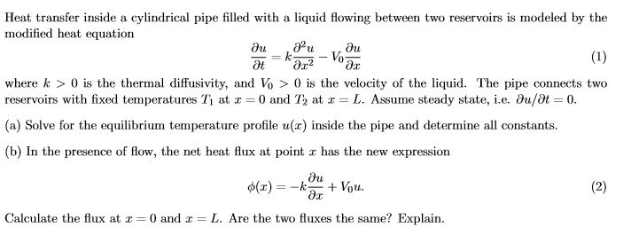 Solved _ou ,Ꭷt - V au Heat transfer inside a cylindrical | Chegg.com