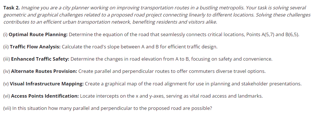 Solved Task 2. ﻿Imagine you are a city planner working on | Chegg.com
