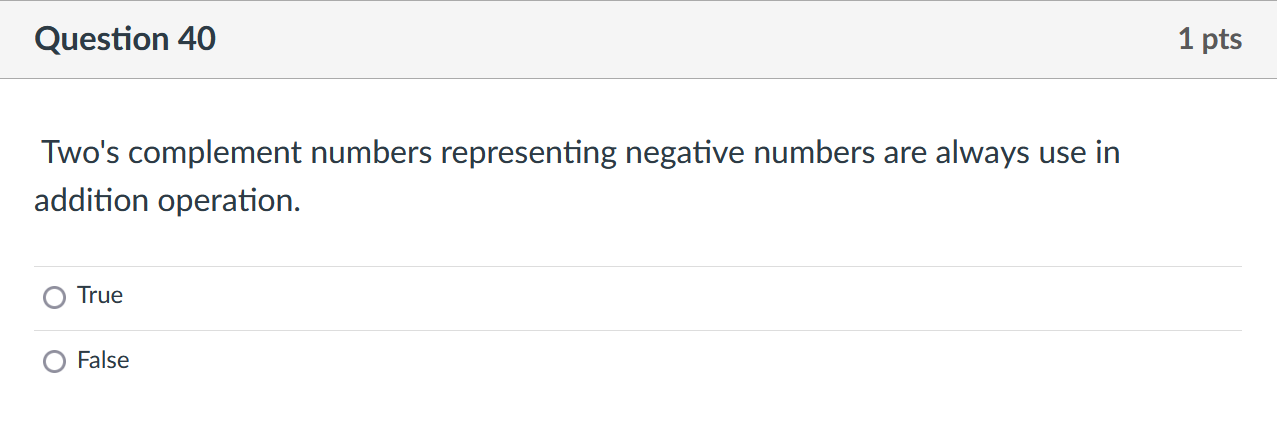 Solved Two's complement numbers representing negative | Chegg.com