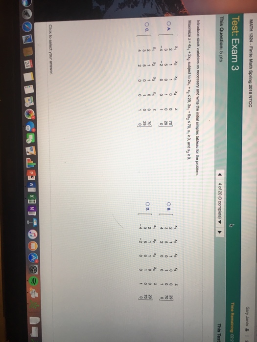 Solved MATH 1324-Finite Math Spring 2018 NTCC Test:Exam 3 | Chegg.com