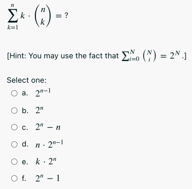 Solved The notation C(n,k) means the number of ways you can | Chegg.com