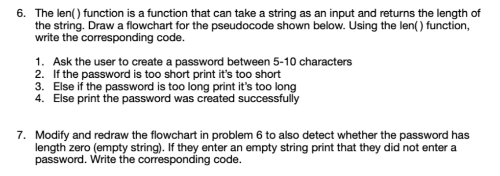 Solved 6. The len() function is a function that can take a | Chegg.com