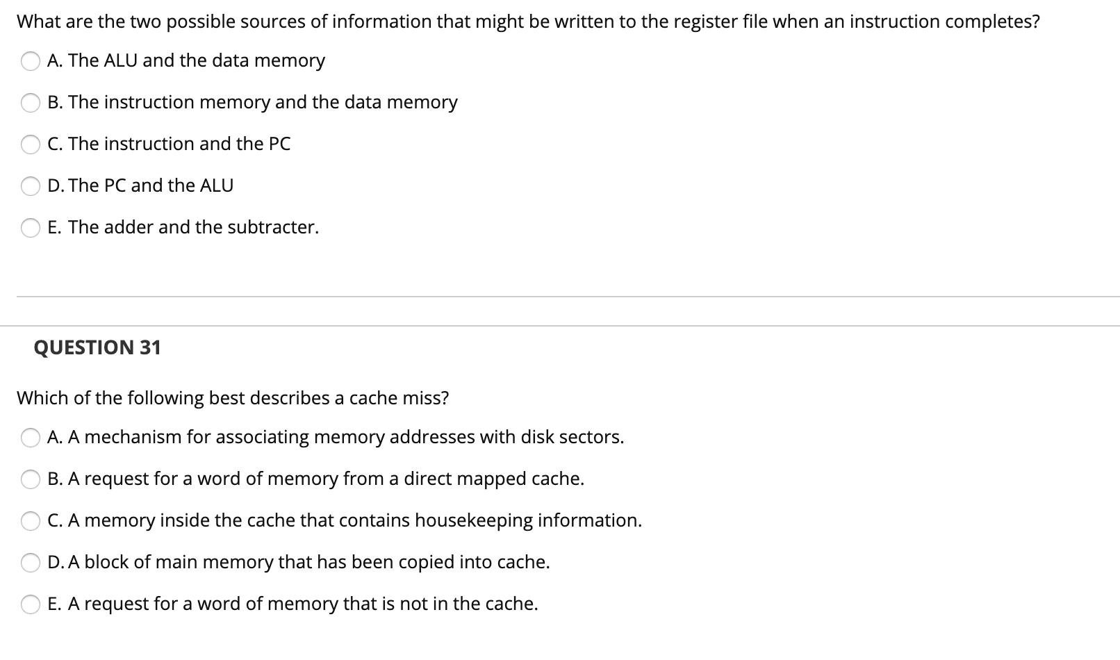 Solved What are the two possible sources of information that | Chegg.com